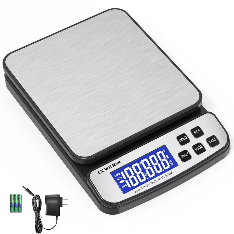 CCWEIGH Digital Shipping Scale 110 lbs x 1g with Hold and Counting Function Mail Scale Postage Scale for Shipping Packages,Postal Scale for Warehouses, Homes, Offices, and Courier Companies - Image 1